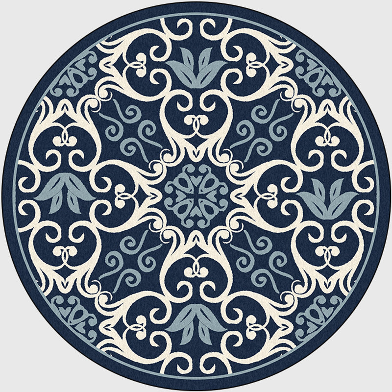 Moroccan Bedroom Area Rug Multicolored Scroll Pattern Rug Synthetic Non-Slip Washable Pet-Friendly Indoor Rug | Bowlift