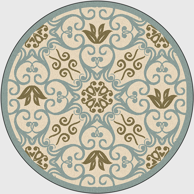 BowLift | Moroccan Bedroom Rug Multicolor Scroll Pattern Rug Synthetic Non-Slip Washable Pet-Friendly Indoor Rug
