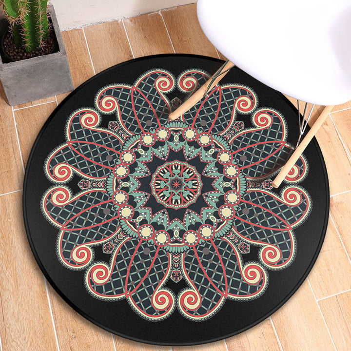 BowLift | Tribal Mandala Indoor Rug Multicolored Moroccan Rug Synthetic Non-Slip Stain Resistant Pet Friendly Rug for Room