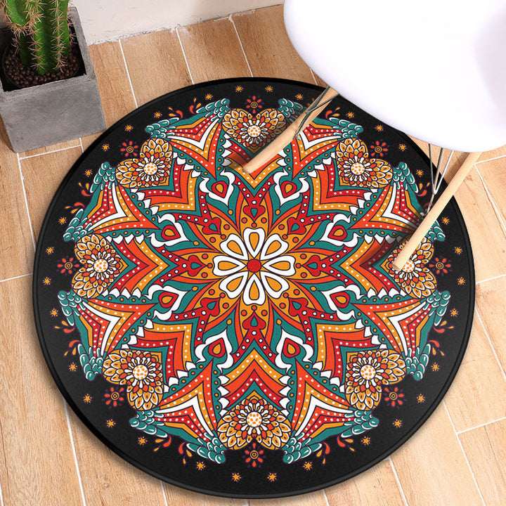BowLift | Tribal Mandala Indoor Rug Multicolored Moroccan Rug Synthetic Non-Slip Stain Resistant Pet Friendly Rug for Room