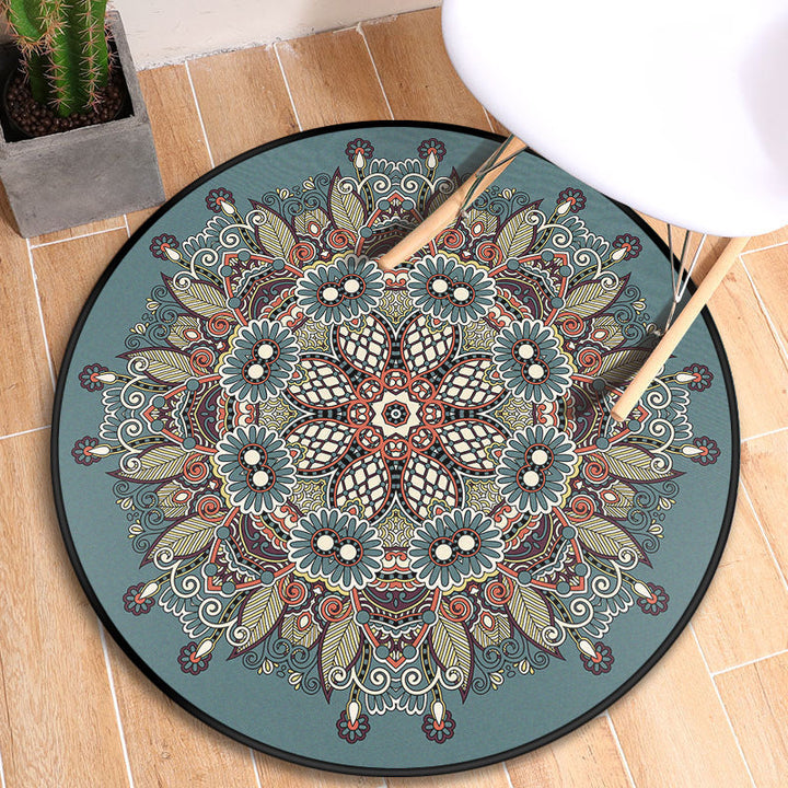 BowLift | Tribal Mandala Indoor Rug Multicolored Moroccan Rug Synthetic Non-Slip Stain Resistant Pet Friendly Rug for Room