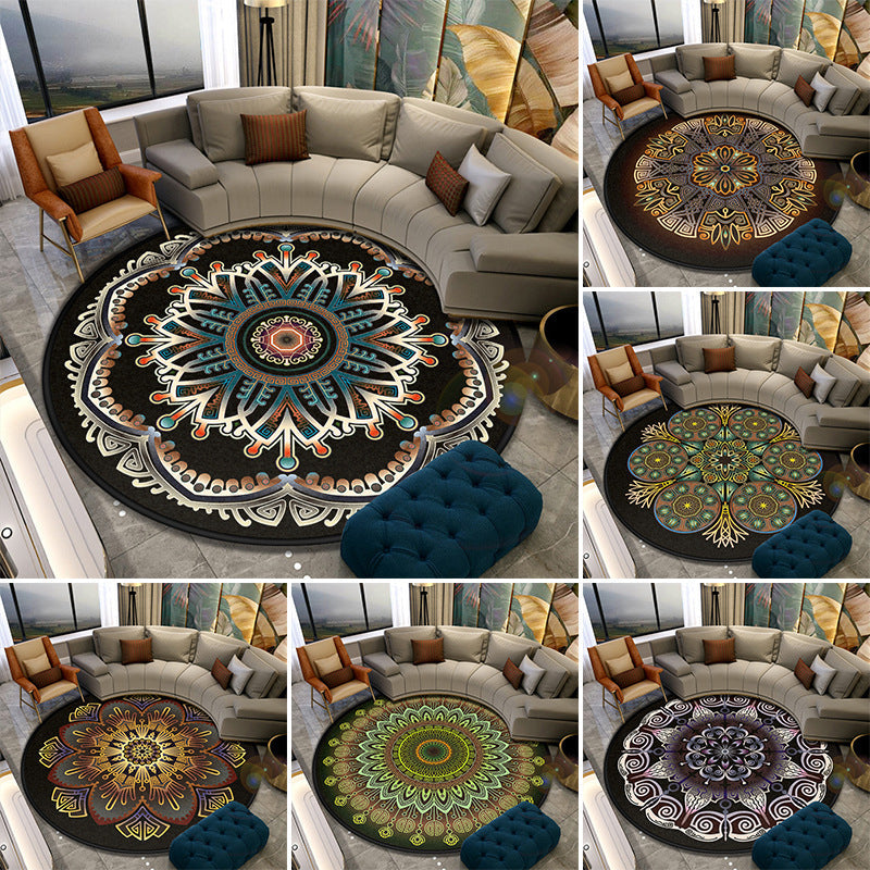 Turkish style living room rug multicolored floral pattern rug synthetic pet friendly machine washable non-slip rug | Bowlift