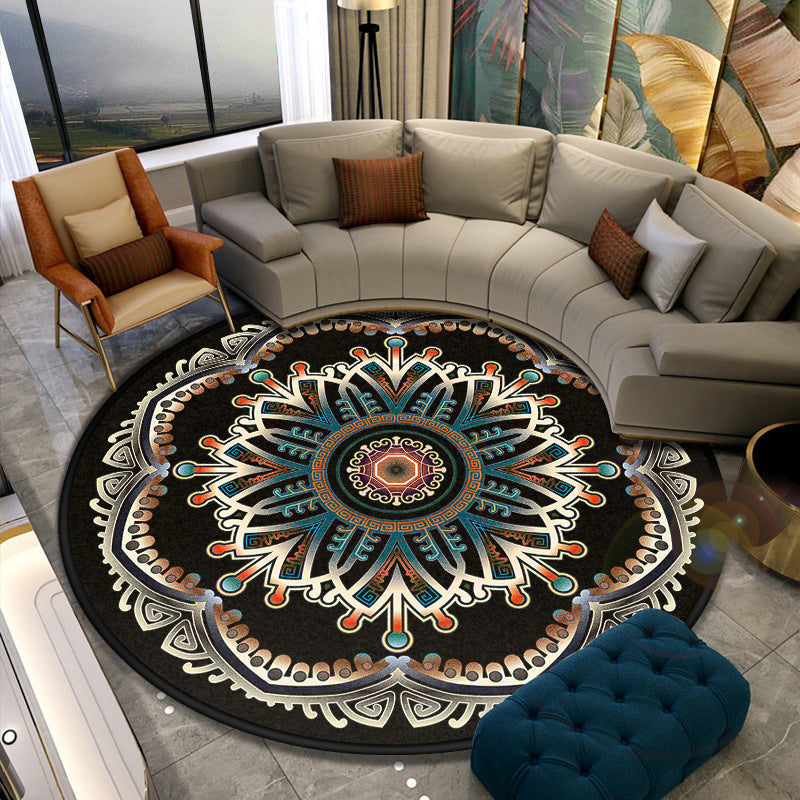 Turkish style living room rug multicolored floral pattern rug synthetic pet friendly machine washable non-slip rug | Bowlift