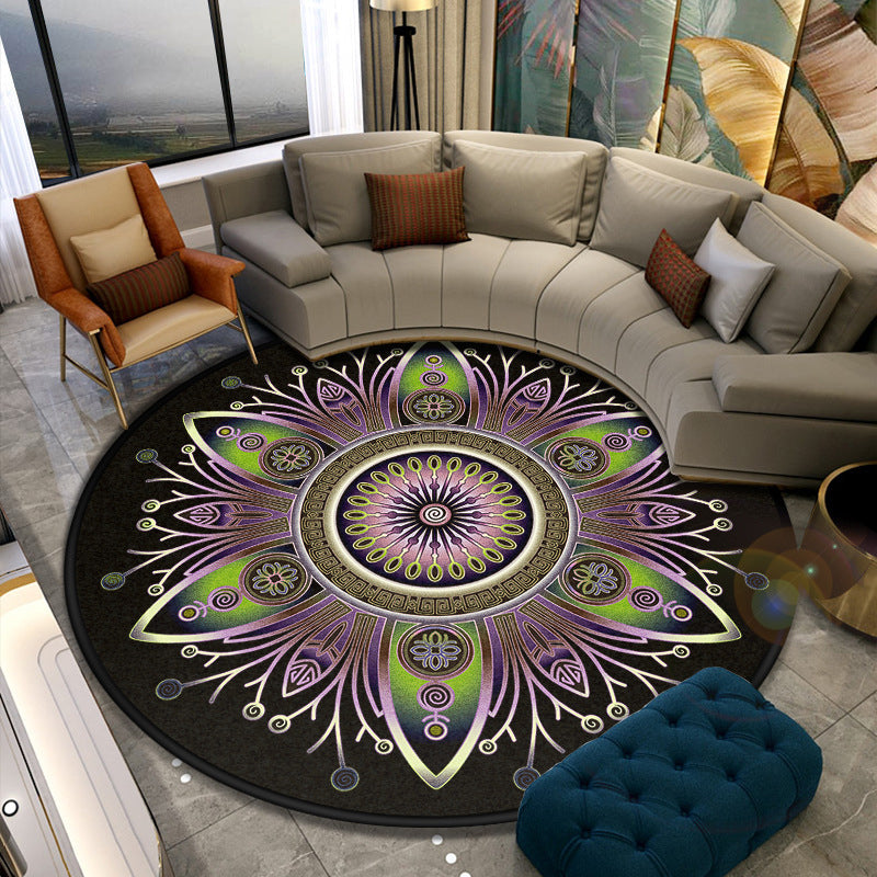 Turkish style living room rug multicolored floral pattern rug synthetic pet friendly machine washable non-slip rug | Bowlift