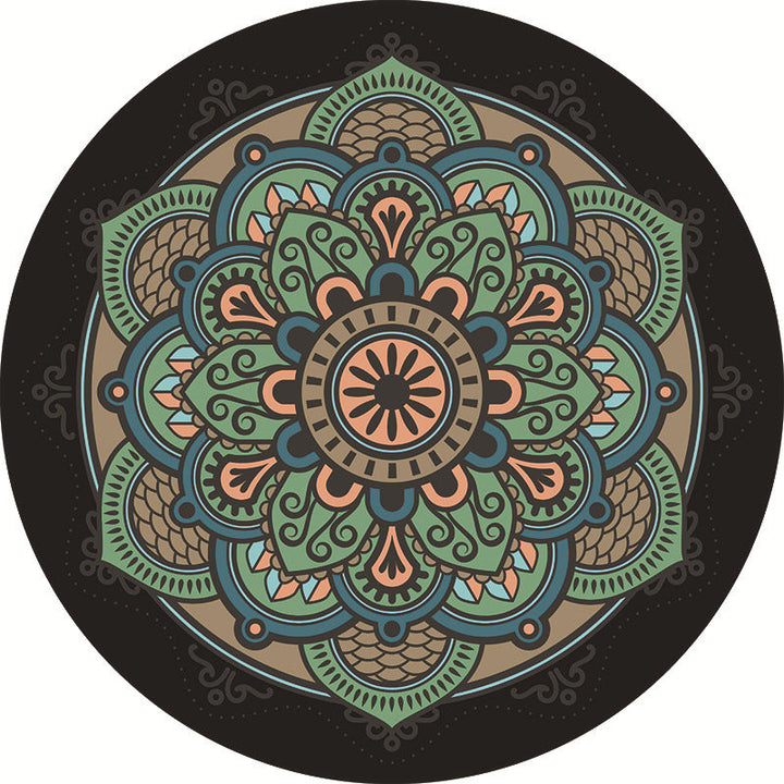 Unique multicolored mandala rug Synthetic Moroccan rug Stain resistant Non-slip backing Machine washable rug for the front door | Bowlift