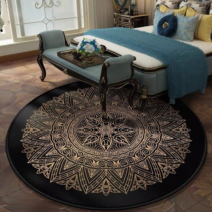 Retro Dark Colored Moroccan Carpet Polypropylene Mandala Pattern Carpet Washable Non-Slip Pet-Friendly Carpet for Living Space | Bowlift