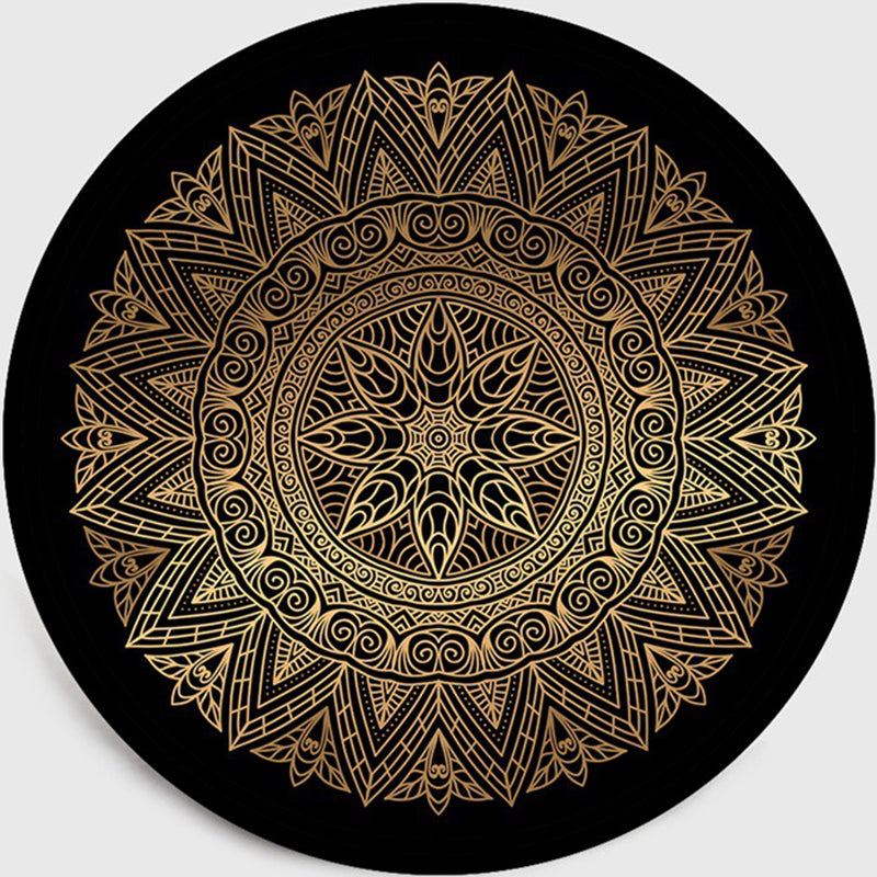 Retro Dark Colored Moroccan Carpet Polypropylene Mandala Pattern Carpet Washable Non-Slip Pet-Friendly Carpet for Living Space | Bowlift