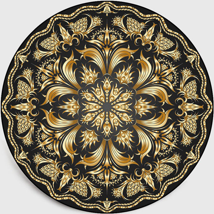Retro Dark Colored Moroccan Carpet Polypropylene Mandala Pattern Carpet Washable Non-Slip Pet-Friendly Carpet for Living Space | Bowlift
