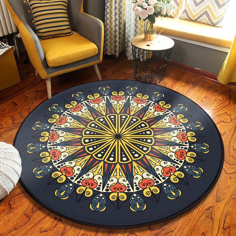 BowLift | Decorative Kaleidoscope Carpet Colorful Turkish Carpet Polyester Washable Stain Resistant Non-Slip Back Carpet for the Living Room