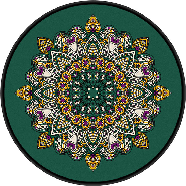 BowLift | Turkish Mandala Rug Multicolor Synthetic Rug Washable Pet Friendly Non-Slip Back Rug for Living Room
