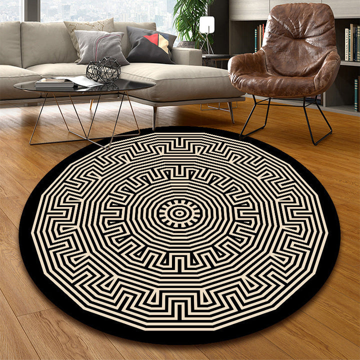 BowLift | Classic Multicolor Mandala Rug Polypropylene Moroccan Rug Stain Resistant Machine Washable Non-Slip Rug for the Door