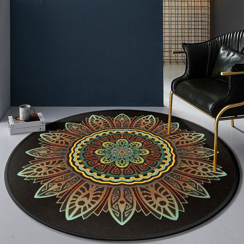 BowLift | Persian Bedroom Rug Multicolor Tribal Floral Rug Polyester Stain Resistant Non-Slip Back Washable Area Rug