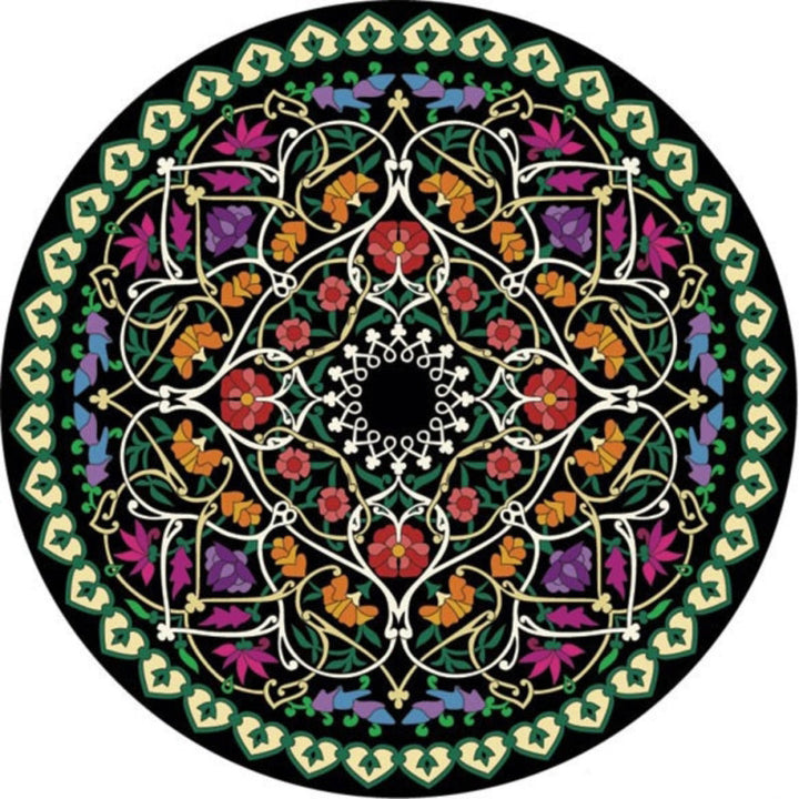 BowLift | Stylish Multicolored Persian Rug Polyester Flower Pattern Rug Washable Non-Slip Pet-Friendly Rug for Home