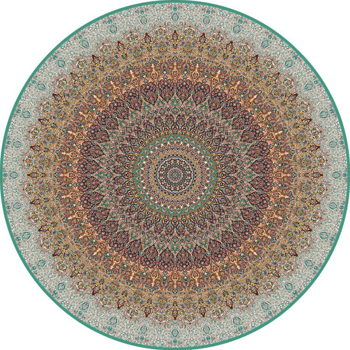BowLift | Stylish Multicolored Persian Rug Polyester Flower Pattern Rug Washable Non-Slip Pet-Friendly Rug for Home