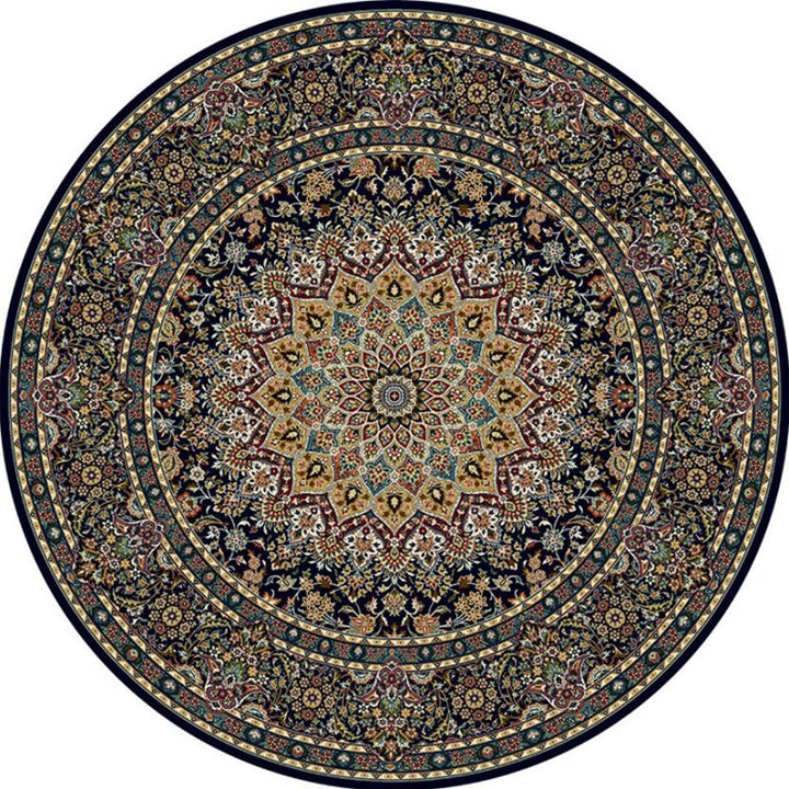 BowLift | Stylish Multicolored Persian Rug Polyester Flower Pattern Rug Washable Non-Slip Pet-Friendly Rug for Home