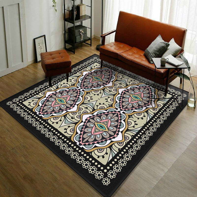 BowLift | Trendy symmetrical floral carpet multicolored Moroccan style carpet synthetic carpet for room