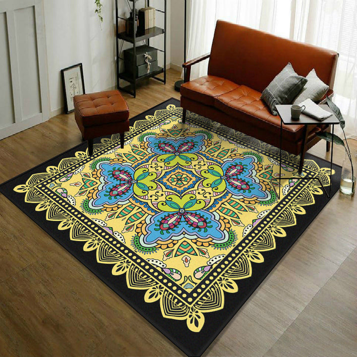 Trendy symmetrical floral rug multicolored Moroccan style rug synthetic rug for the room | Bowlift