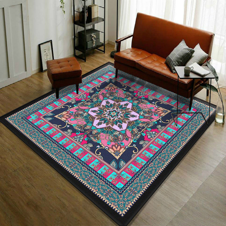 Trendy symmetrical floral rug multicolored Moroccan style rug synthetic rug for the room | Bowlift