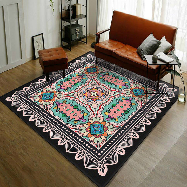 Trendy symmetrical floral rug multicolored Moroccan style rug synthetic rug for the room | Bowlift