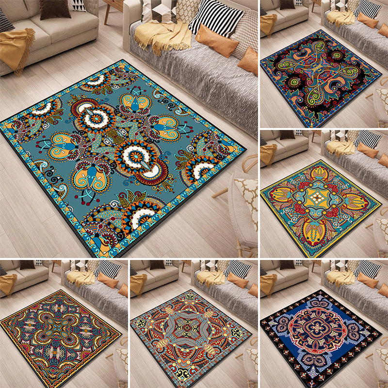BowLift | Persian Door Mat Multi Color Tribal Print Rug Polypropylene Pet Friendly Non-Slip Stain Resistant Rug