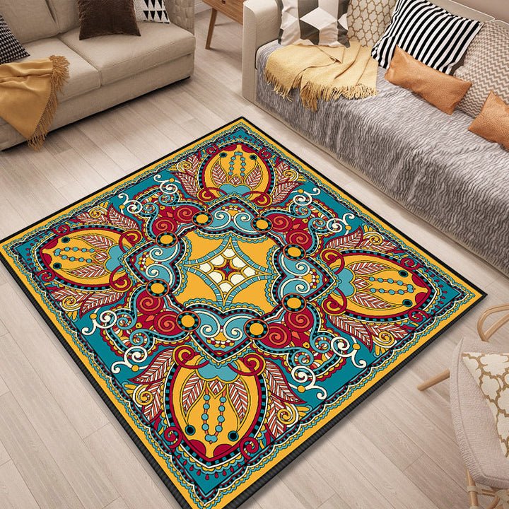 Persian Door Mat Multicolored Tribal Print Rug Polypropylene Pet Friendly Non-Slip Stain Resistant Rug | Bowlift