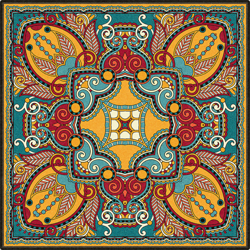 Persian Door Mat Multicolored Tribal Print Rug Polypropylene Pet Friendly Non-Slip Stain Resistant Rug | Bowlift