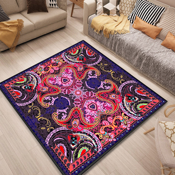 Persian Door Mat Multicolored Tribal Print Rug Polypropylene Pet Friendly Non-Slip Stain Resistant Rug | Bowlift