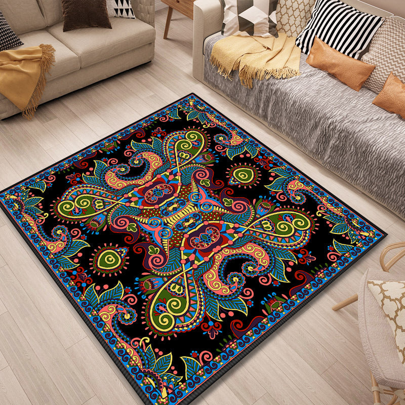 BowLift | Persian Door Mat Multi Color Tribal Print Rug Polypropylene Pet Friendly Non-Slip Stain Resistant Rug