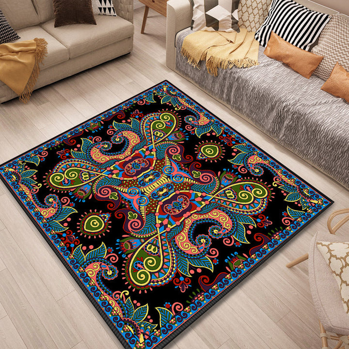 BowLift | Persian Door Mat Multi Color Tribal Print Rug Polypropylene Pet Friendly Non-Slip Stain Resistant Rug