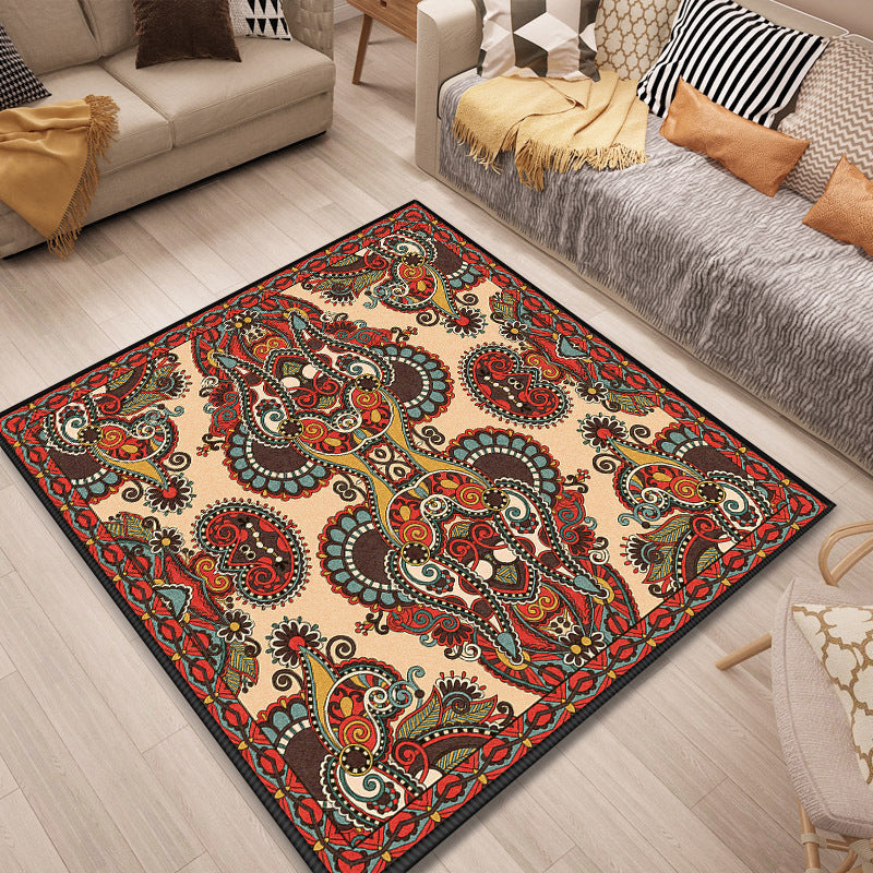 BowLift | Persian Door Mat Multi Color Tribal Print Rug Polypropylene Pet Friendly Non-Slip Stain Resistant Rug