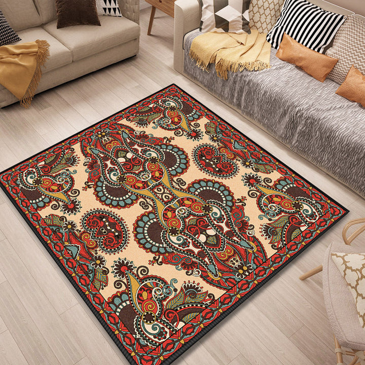 Persian Door Mat Multicolored Tribal Print Rug Polypropylene Pet Friendly Non-Slip Stain Resistant Rug | Bowlift