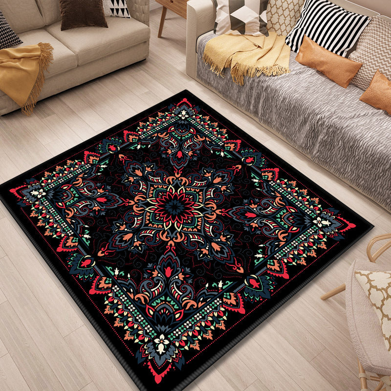 Persian Door Mat Multicolored Tribal Print Rug Polypropylene Pet Friendly Non-Slip Stain Resistant Rug | Bowlift