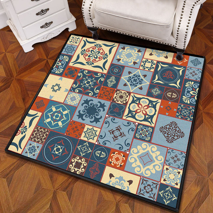 Multicolored Mandala Carpet Polypropylene Turkish Carpet Non-slip Back Stain Resistant Machine Washable Carpet for Bedroom | Bowlift