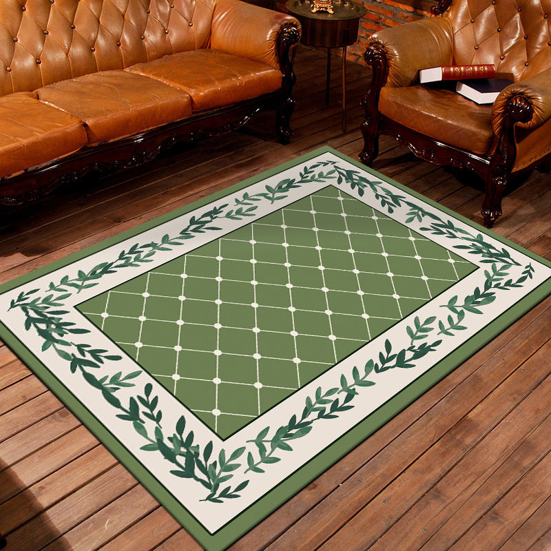 BowLift | Nostalgic Persian Carpet Multicolored Grid Mat Non-slip Washable Pet-friendly Carpet for Living Room