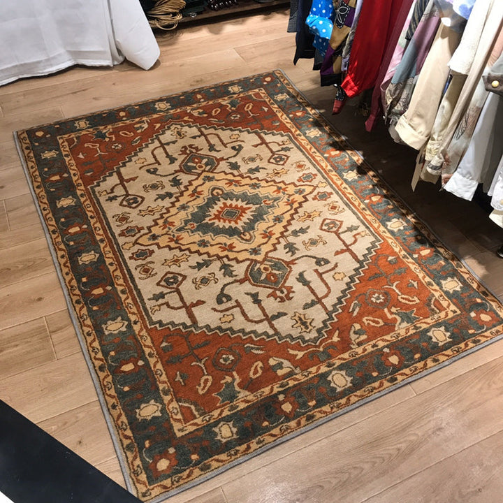 Retro Multicolored Moroccan Rug Synthetic Floral Patterned Rug Non-Slip Washable Pet-Friendly Rug for the Family Room | Bowlift