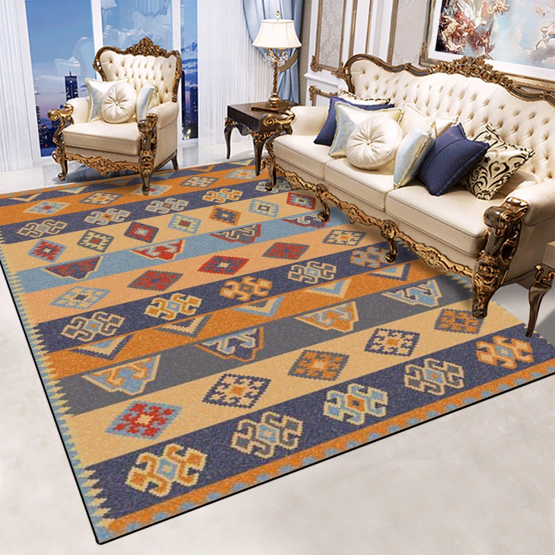 Retro Multicolored Moroccan Rug Synthetic Floral Patterned Rug Non-Slip Washable Pet-Friendly Rug for the Family Room | Bowlift