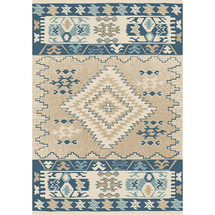BowLift | Unusual diamond patterned rug Multicolored Moroccan rug Polyester pet-friendly stain resistant non-slip rug for the living room