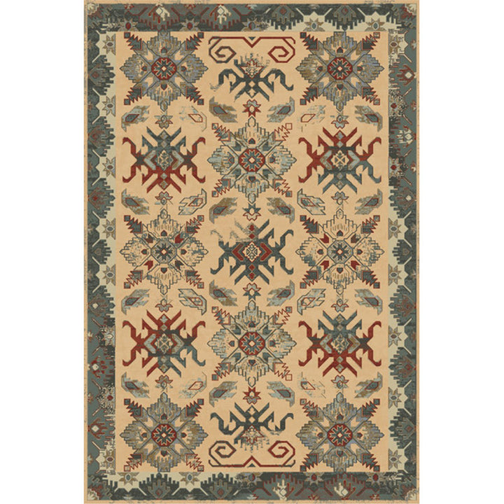 BowLift | Unusual diamond patterned rug Multicolored Moroccan rug Polyester pet-friendly stain resistant non-slip rug for the living room