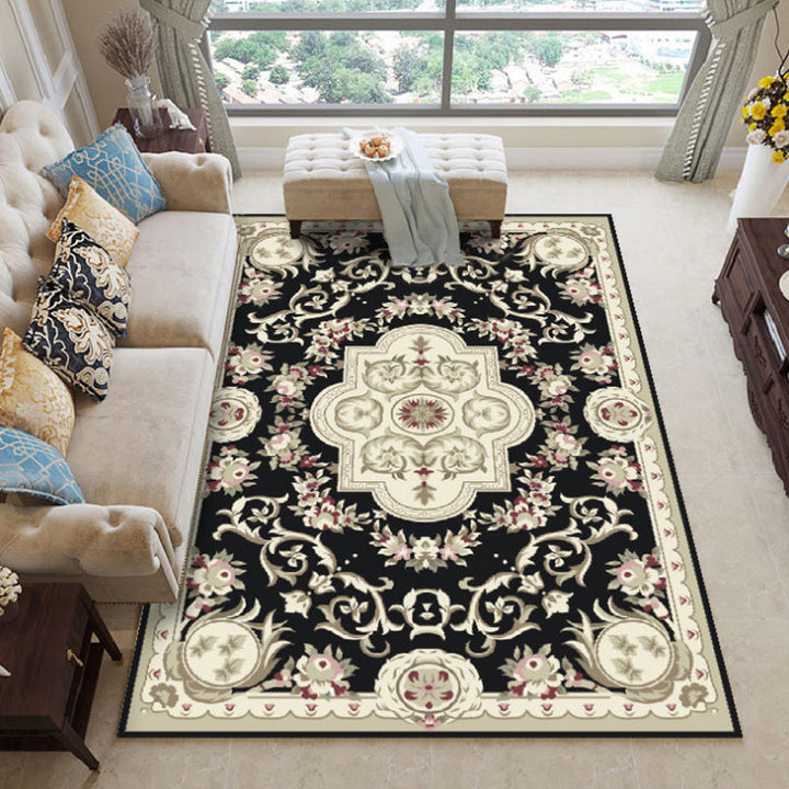 Chic Chinoiserie Carpet Multicolored Floral Carpet with Non-slip Back Stain Resistant Pet Friendly Carpet for the Living Room | Bowlift
