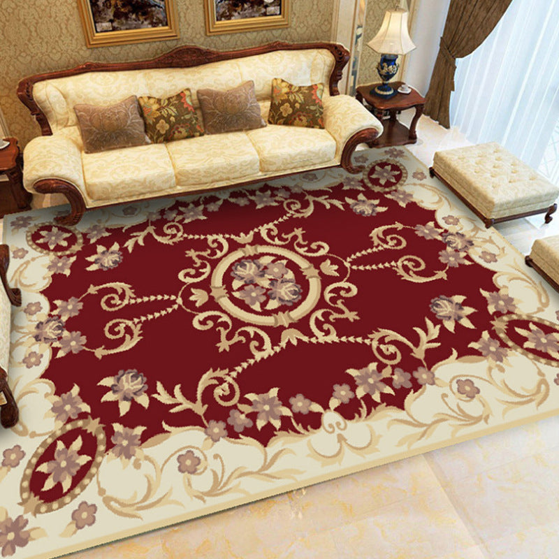Chic Chinoiserie Carpet Multicolored Floral Carpet with Non-slip Back Stain Resistant Pet Friendly Carpet for the Living Room | Bowlift