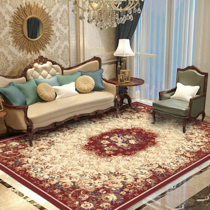 Chic Chinoiserie Carpet Multicolored Floral Carpet with Non-slip Back Stain Resistant Pet Friendly Carpet for the Living Room | Bowlift