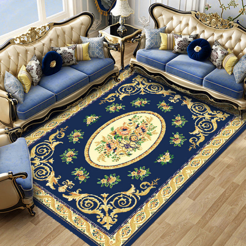 Chic Chinoiserie Carpet Multicolored Floral Carpet with Non-slip Back Stain Resistant Pet Friendly Carpet for the Living Room | Bowlift