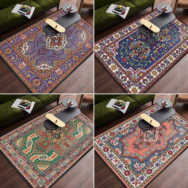 Persian tribal patterned rug Multicolored polyester rug Stain resistant Pet friendly Non-slip back Rug for the bedroom | Bowlift