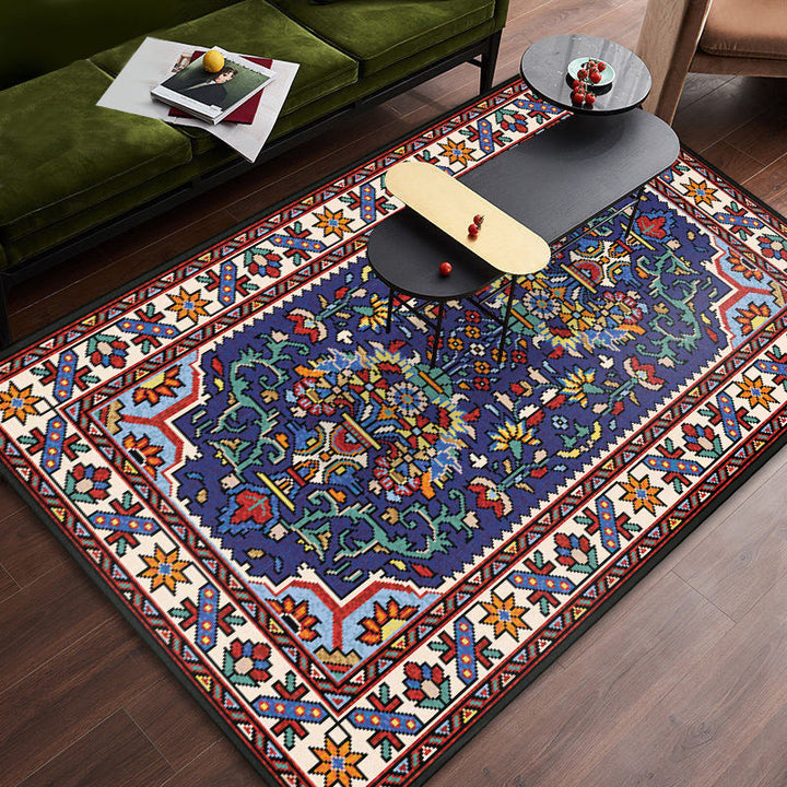 Persian tribal patterned rug Multicolored polyester rug Stain resistant Pet friendly Non-slip back Rug for the bedroom | Bowlift
