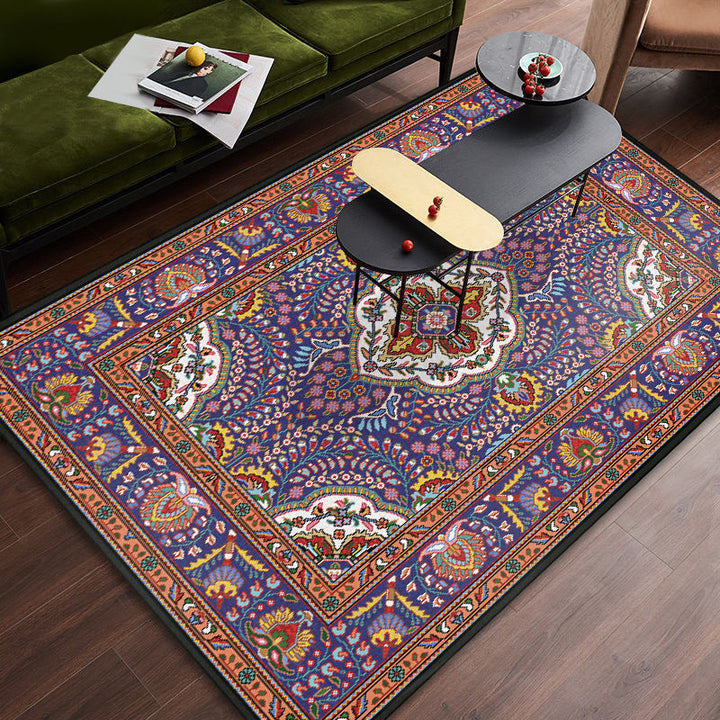 Persian tribal patterned rug Multicolored polyester rug Stain resistant Pet friendly Non-slip back Rug for the bedroom | Bowlift