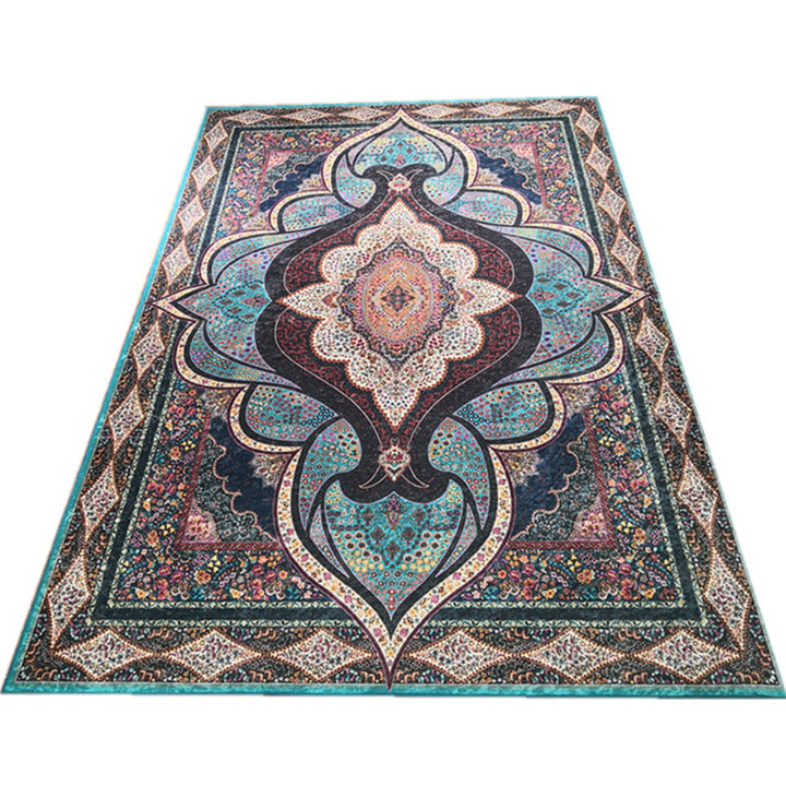 BowLift | Glam Persian Indoor Dress Multicolored Floral Pattern Dress Non-Slip Back Machine Washable Pet Friendly Carpet for Living Room