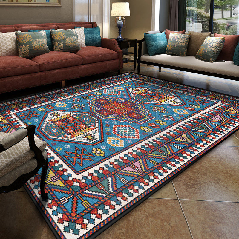 BowLift | Turkish symmetrical geometric pattern rug Multicolored polypropylene rug Pet-friendly Non-slip Stain-resistant rug for hallway