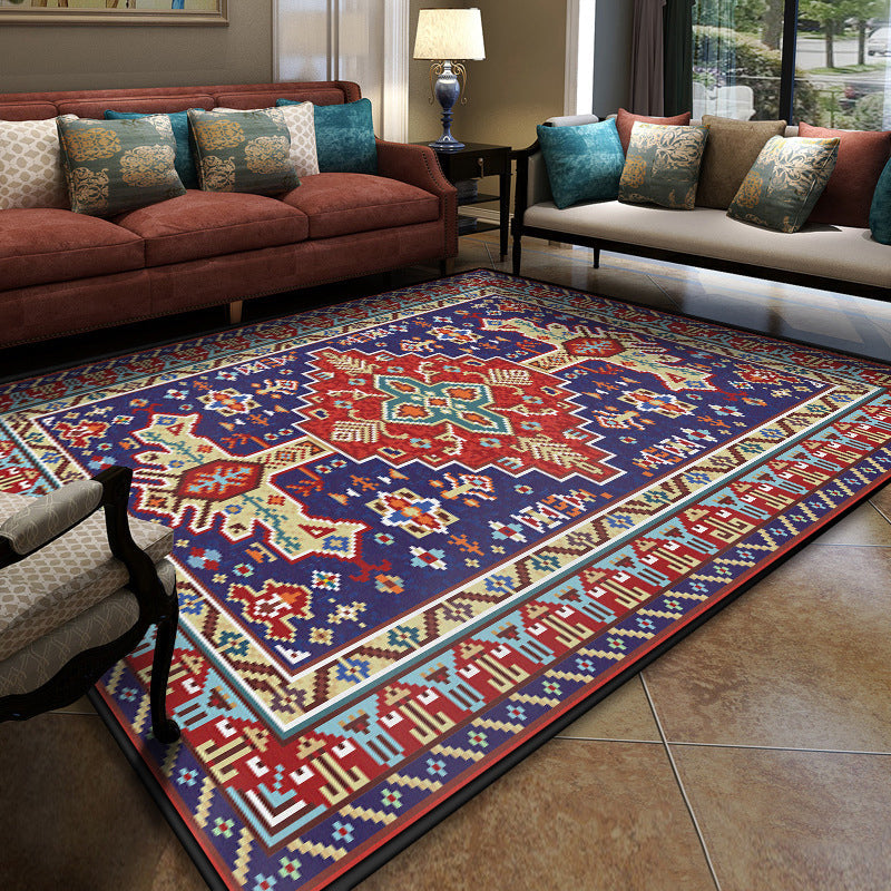 BowLift | Turkish symmetrical geometric pattern rug Multicolored polypropylene rug Pet-friendly Non-slip Stain-resistant rug for hallway