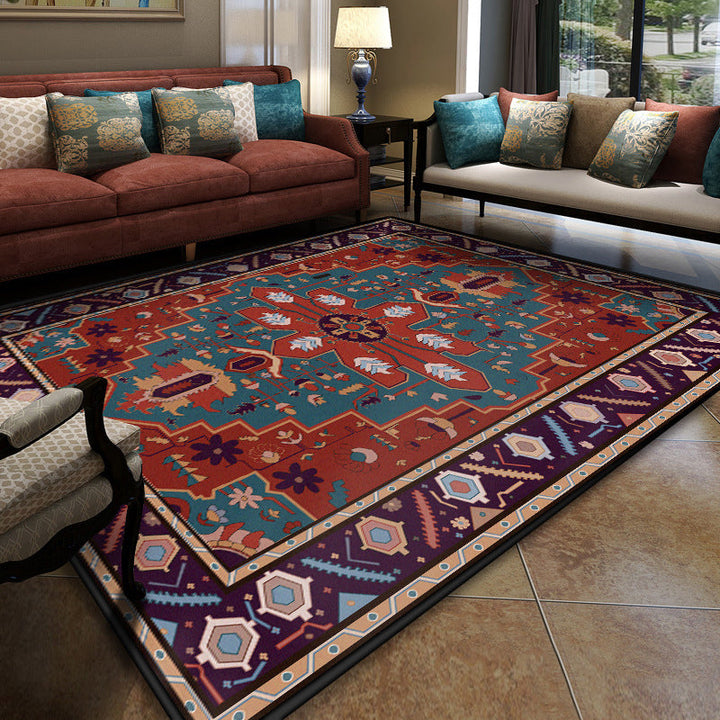 Turkish symmetrical geometric patterned carpet Multicolored polypropylene carpet Pet-friendly Non-slip Stain-resistant carpet for hallway | Bowlift