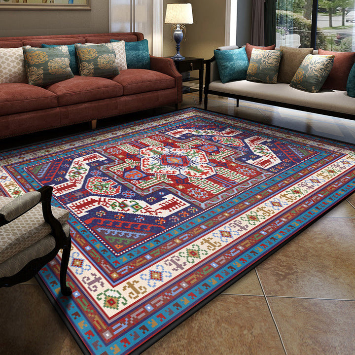 Turkish symmetrical geometric patterned carpet Multicolored polypropylene carpet Pet-friendly Non-slip Stain-resistant carpet for hallway | Bowlift